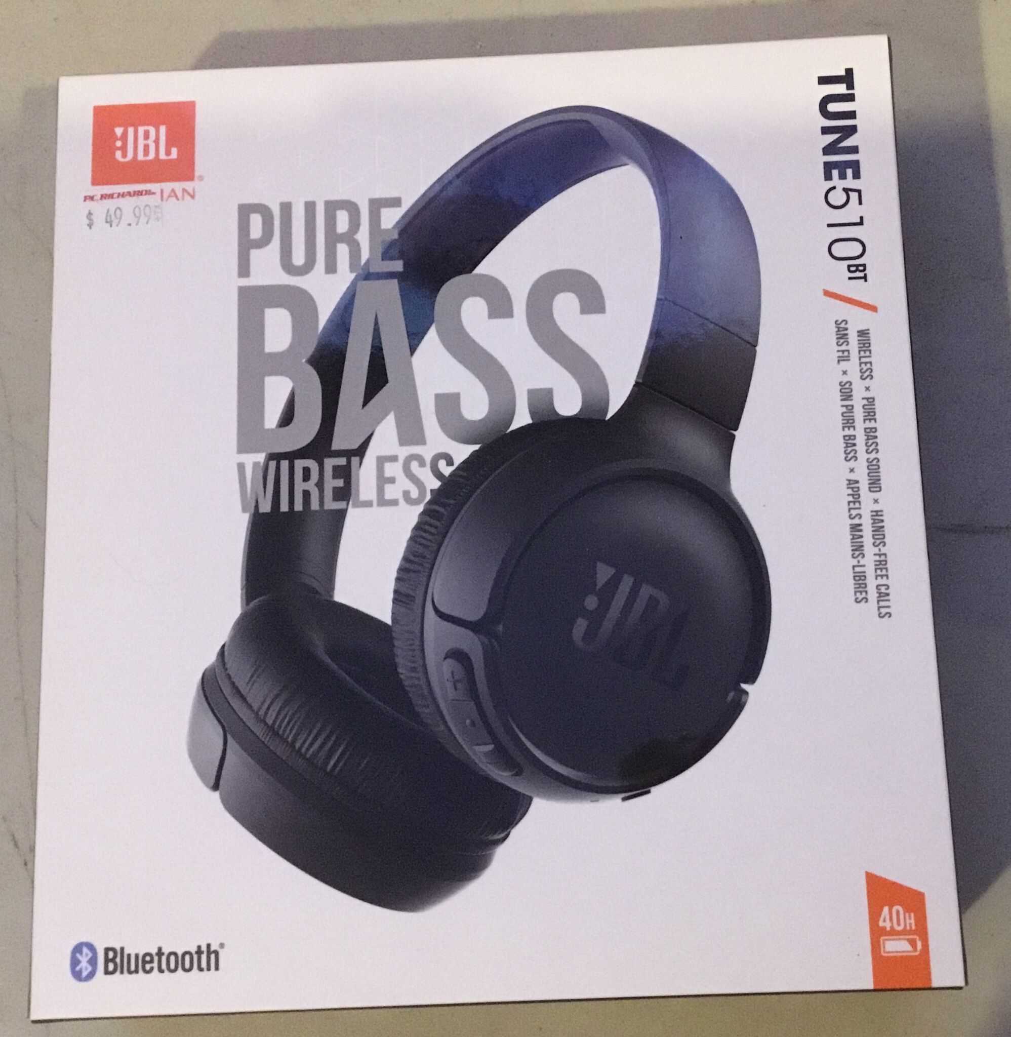 JBL Tune 510BT: Wireless On-Ear Headphones with Purebass Sound - Black-TWO HEADPHONES