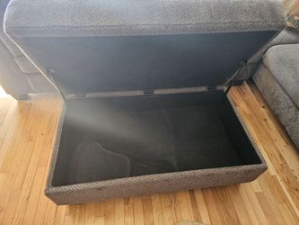 Gray Fabric Storage Ottoman