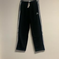 adidas Men’s Essentials 3-Stripes Fleece Open Hem Pants. Sz M.                Gt