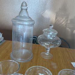 2 Large Candy, Dishes With  Lids. 