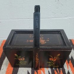 Antique asian lacquer Picnic basket