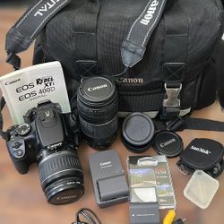 📸 Canon EOS Digital Rebel XTi / EOS 400D DSLR Camera Kit - 2 Lenses + Accessories + Bag