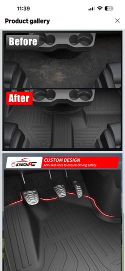 Kingna Floor Mats for Mercedes-Benz Sprinter 2019-2026 Front Cab & Aisle Liner