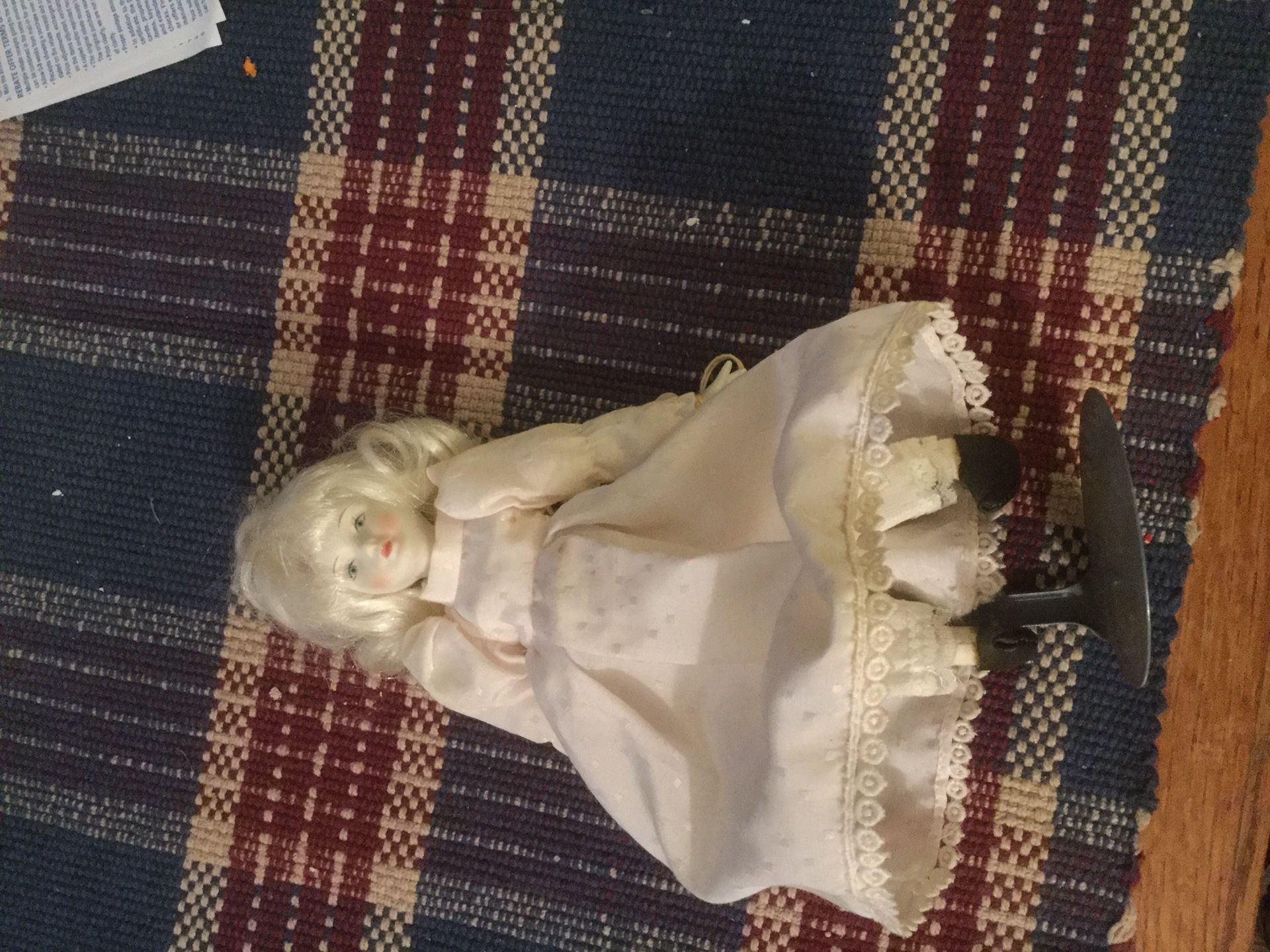 Rare 1985 Vintage Enesco Bisque Porcelain Cabinet Doll “Sandra” Nostalgic Doll