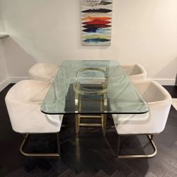 Glass Dining Table With Chair Set