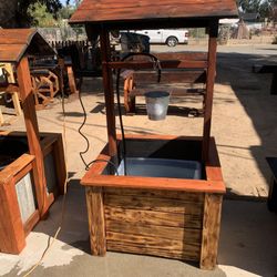 Wooden Garden Wishing Well Water Fountain ⛲️