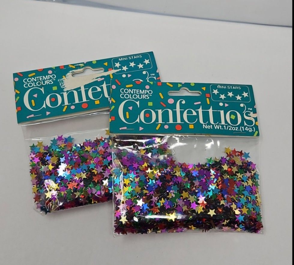 2 Packs of Confettios Multi-Color Mini Stars