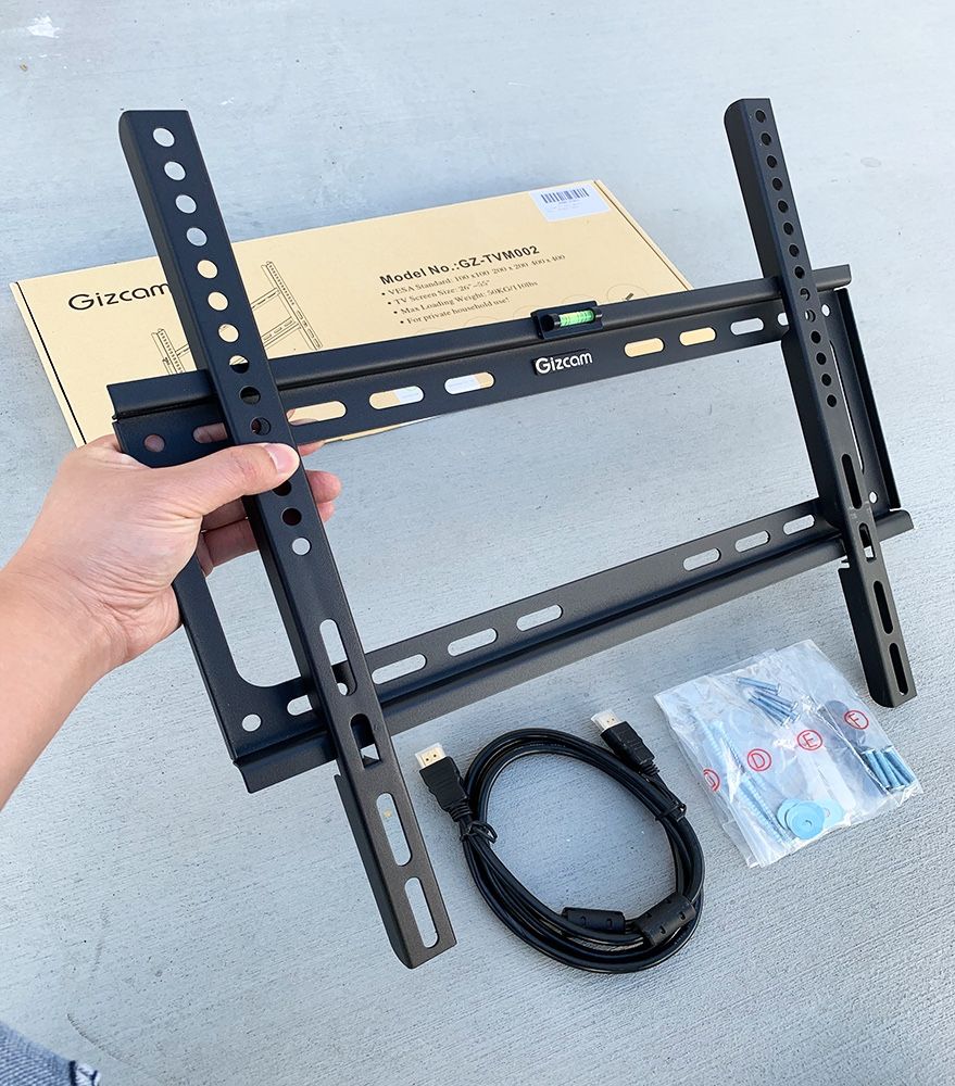 $10 (NEW) Fixed 26”-55” TV Wall Mount Bracket Low Profile, Max 110Lbs (w/ 5ft HDMI Cable)