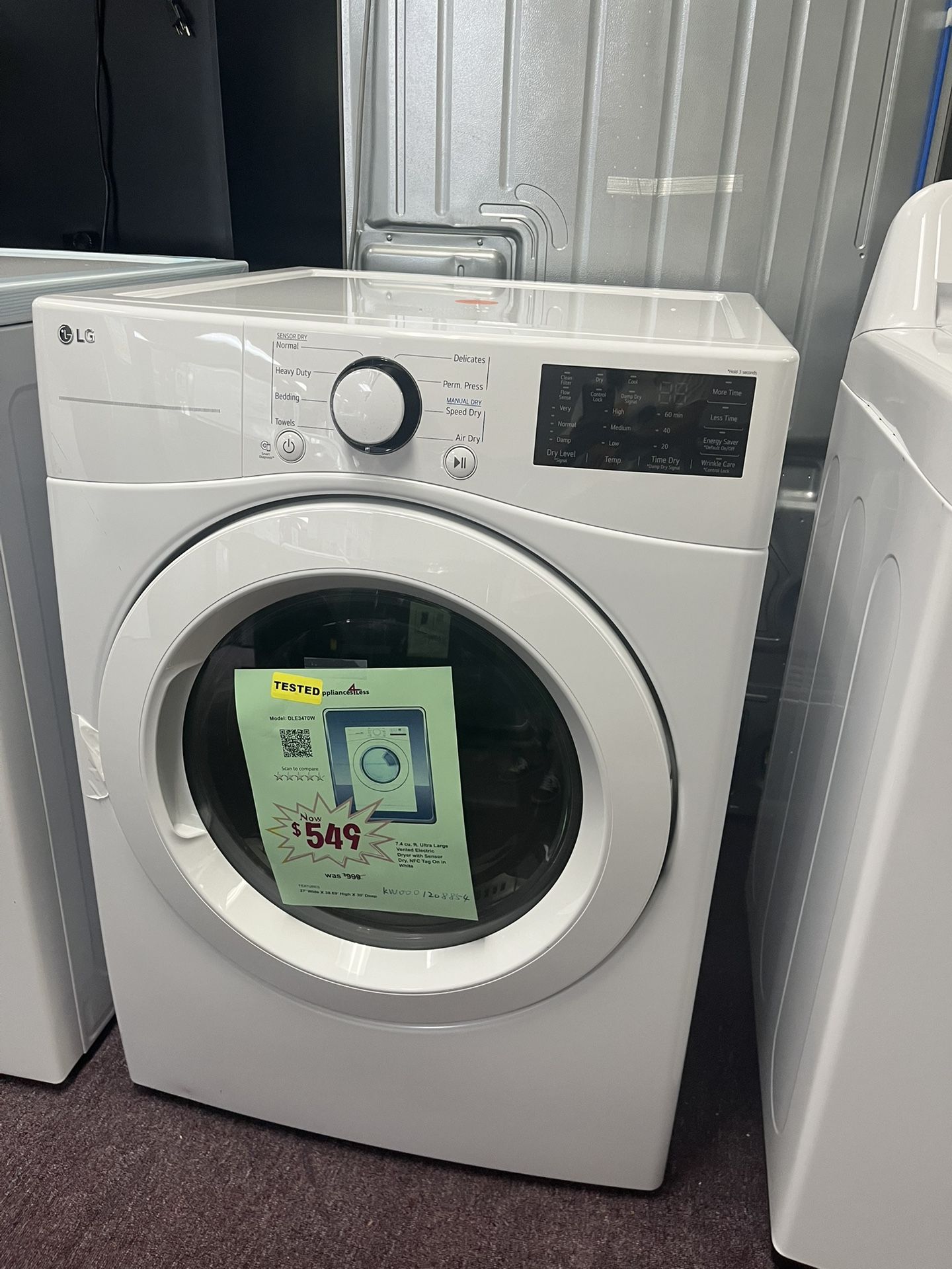 July 4th Promotion! Electric Dryer, LG White New Scratch And Dents,
