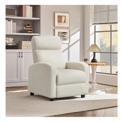 Beige Corduroy Recliner Chair New