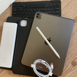 iPad Pro 11” (Face ID / 2020 model) 2nd Generation 128GB with keyboard case,  pen & Accessories 