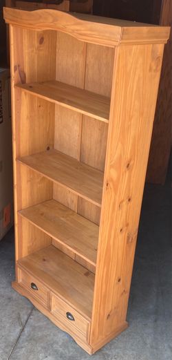 All Wood Bookcase Storage Display Shelf