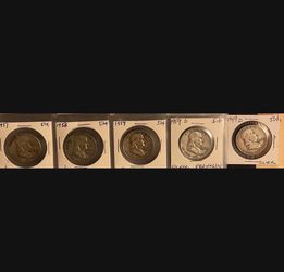 5 Franklin Half Dollars