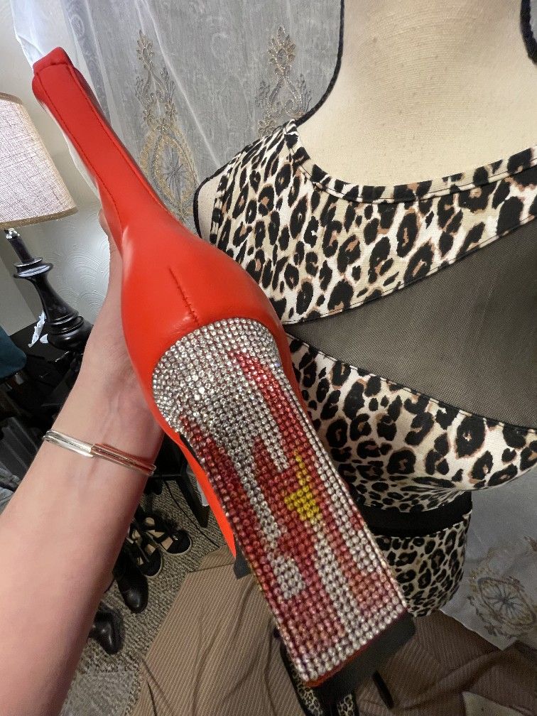 Lipstick Red Boots With Flame Heels