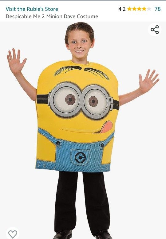 Two Despicable Me 2 Dave Tunic Costume

