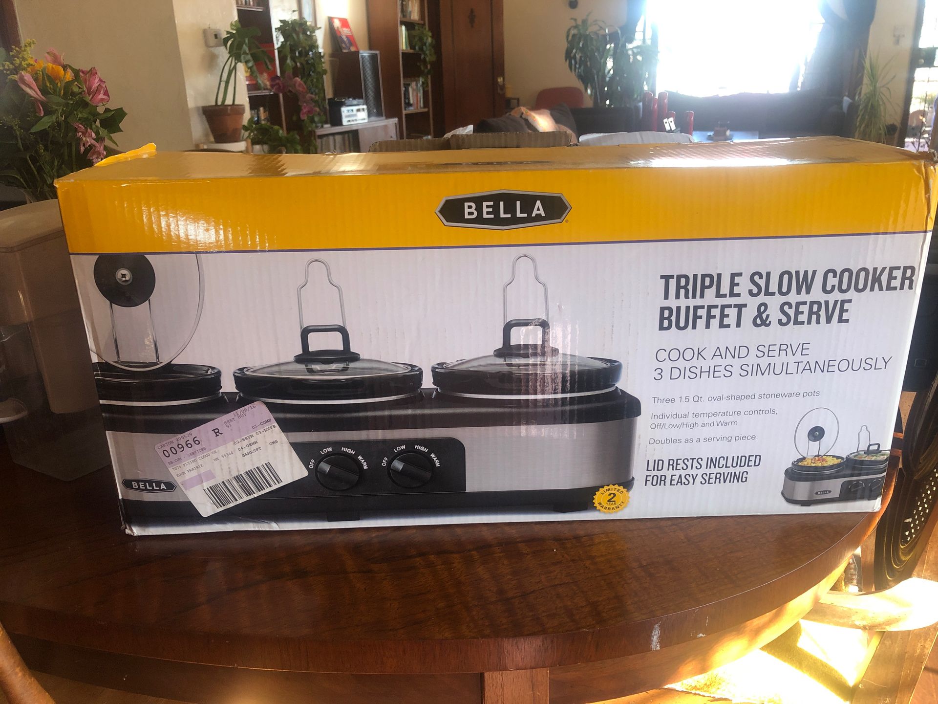 Triple slow cooker