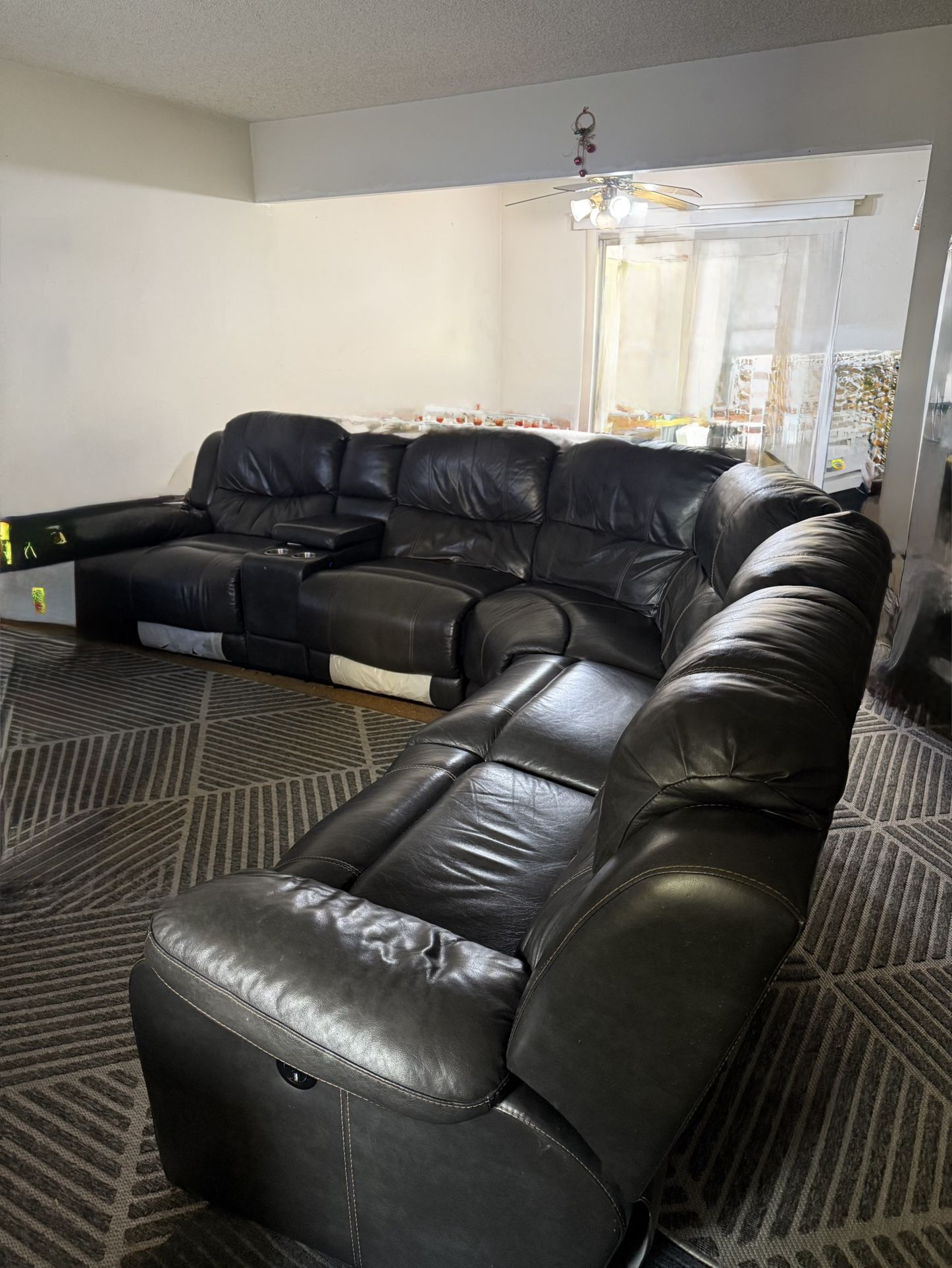 This Pulaski Furniture Leather Power Reclining Sectional