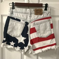 Vintage USA Flag Levis 550 Cut Off Jeans