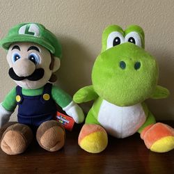 🍄 🦖 NEW Super Nintendo World Luigi & Yoshi Plush Stuffed Animals NWOT