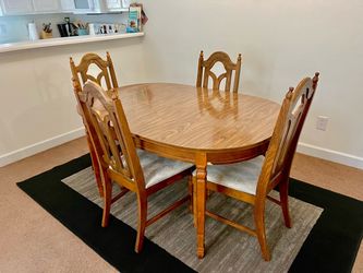 Wood Style Dining Table with 4 Chairs