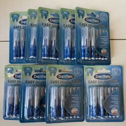 Dentek easy brush reusable cleaners pine shape total 9 pkg