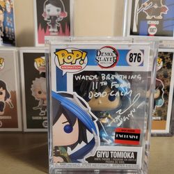 Giyu Tomioka Funko Pop 876 Signed & Quoted Certified PSA with Hard stack