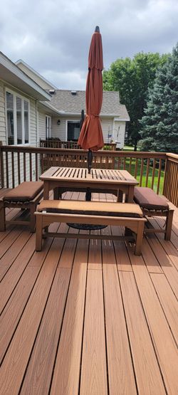 Cedar Outdoor Table & 4 Benches