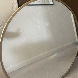 28 Inch Round Gold Mirror