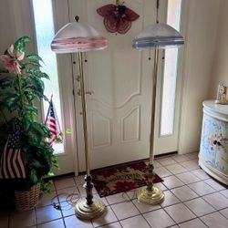 Vintage His/Hers Floor Lamps