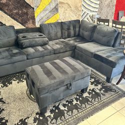 Black black sectional $799 Ottoman included