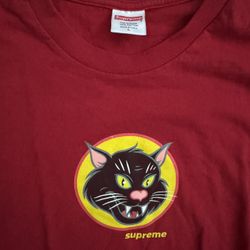 Large supreme black Cat T-shirt