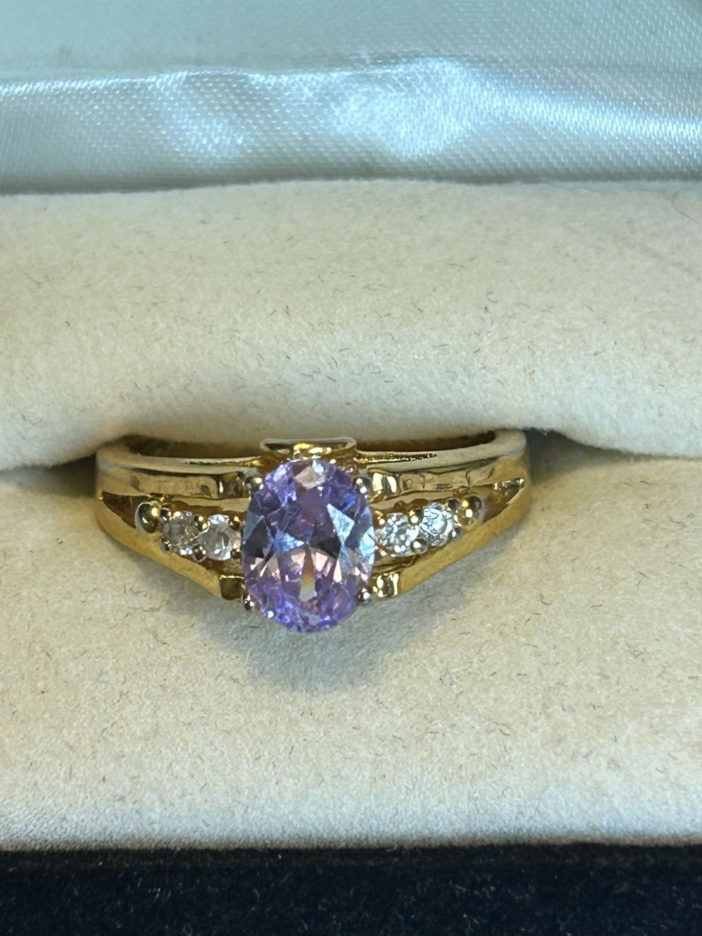 18K Gold Plated Tourmaline Ring Size 8