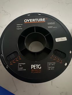 Overture PETG 3D Printer Filament Black