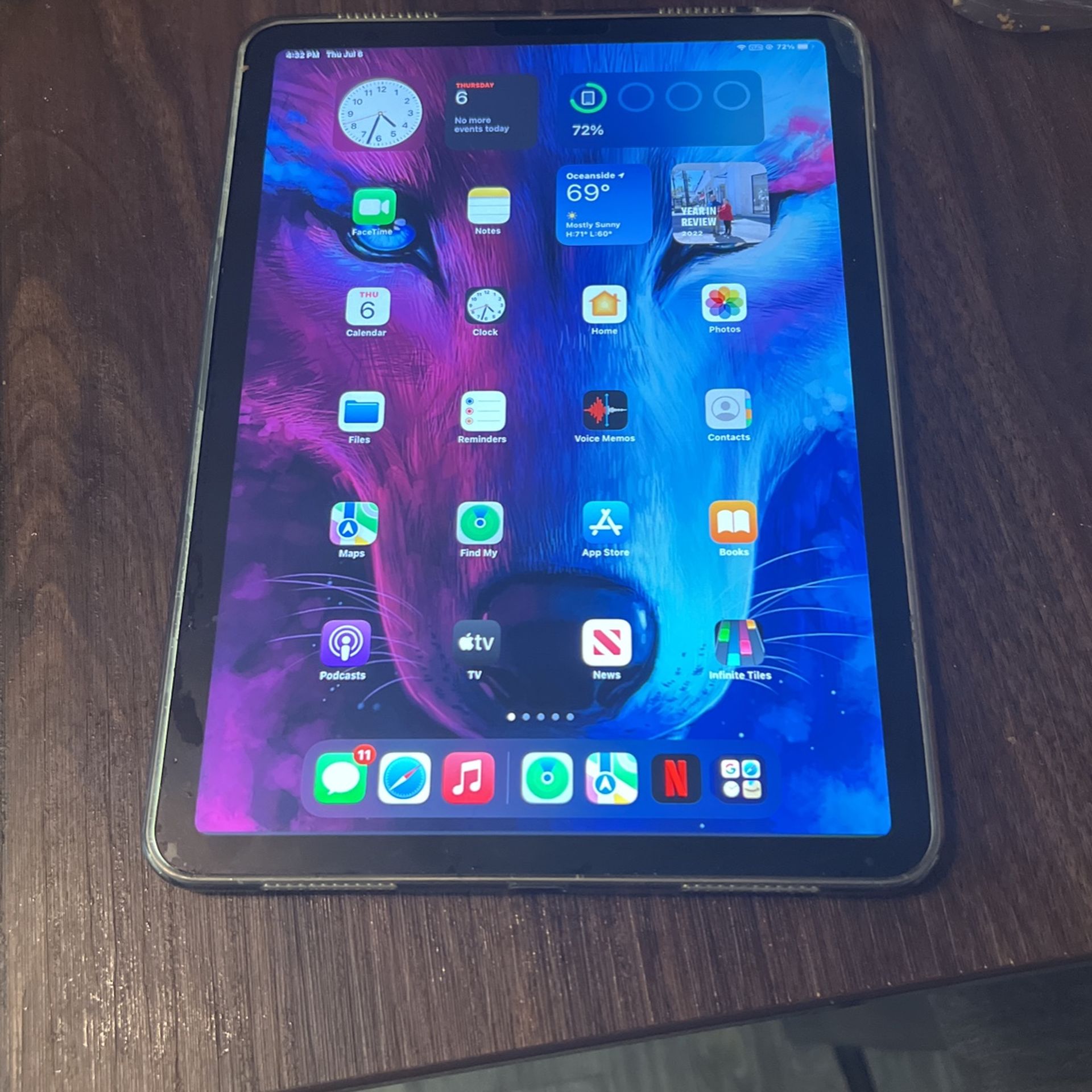 iPad air (4th gen) wi fi with paper like screen protector and a