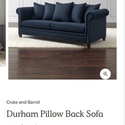 Crate And Barrel  Durham Pillow Back Sofa