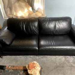 Leather Couch Black