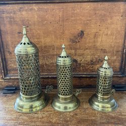 Antique Brass Room Candle Holders