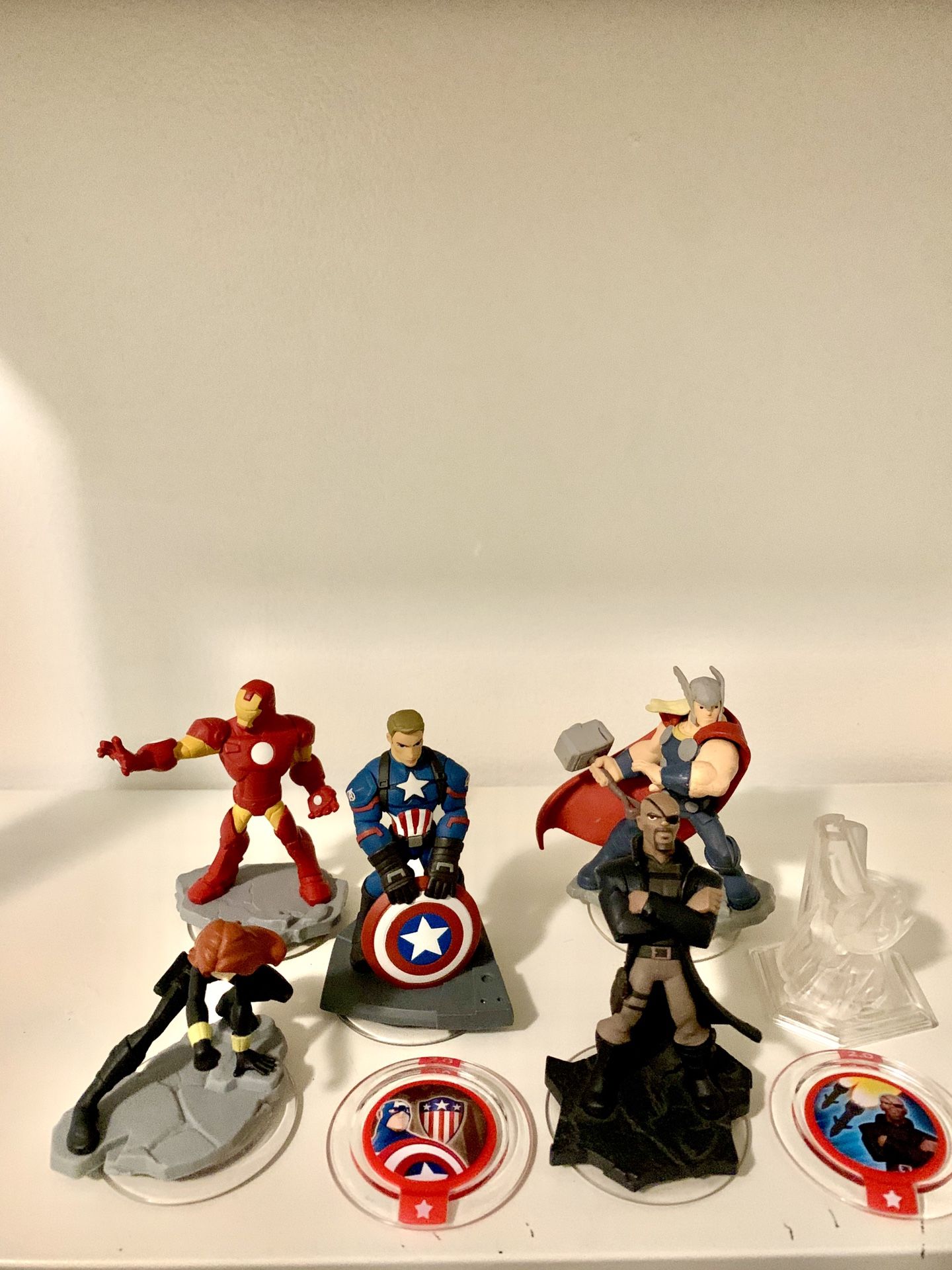 Disney infinity captain America battle grounds version bundle offer includes nick fury, black widow, thor, and iron man