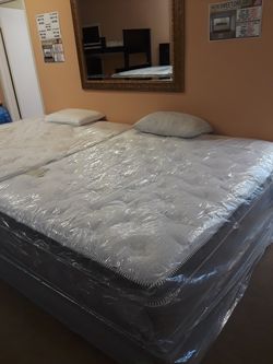 Queen sweet dream blue gel memory foam pillow top mattress