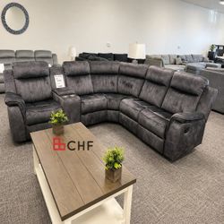 Modern Power Reclining Sectional Sofa 