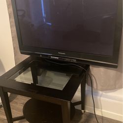 Panasonic TV and Glass Table