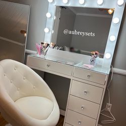 White 40in Vanity With Mirror 