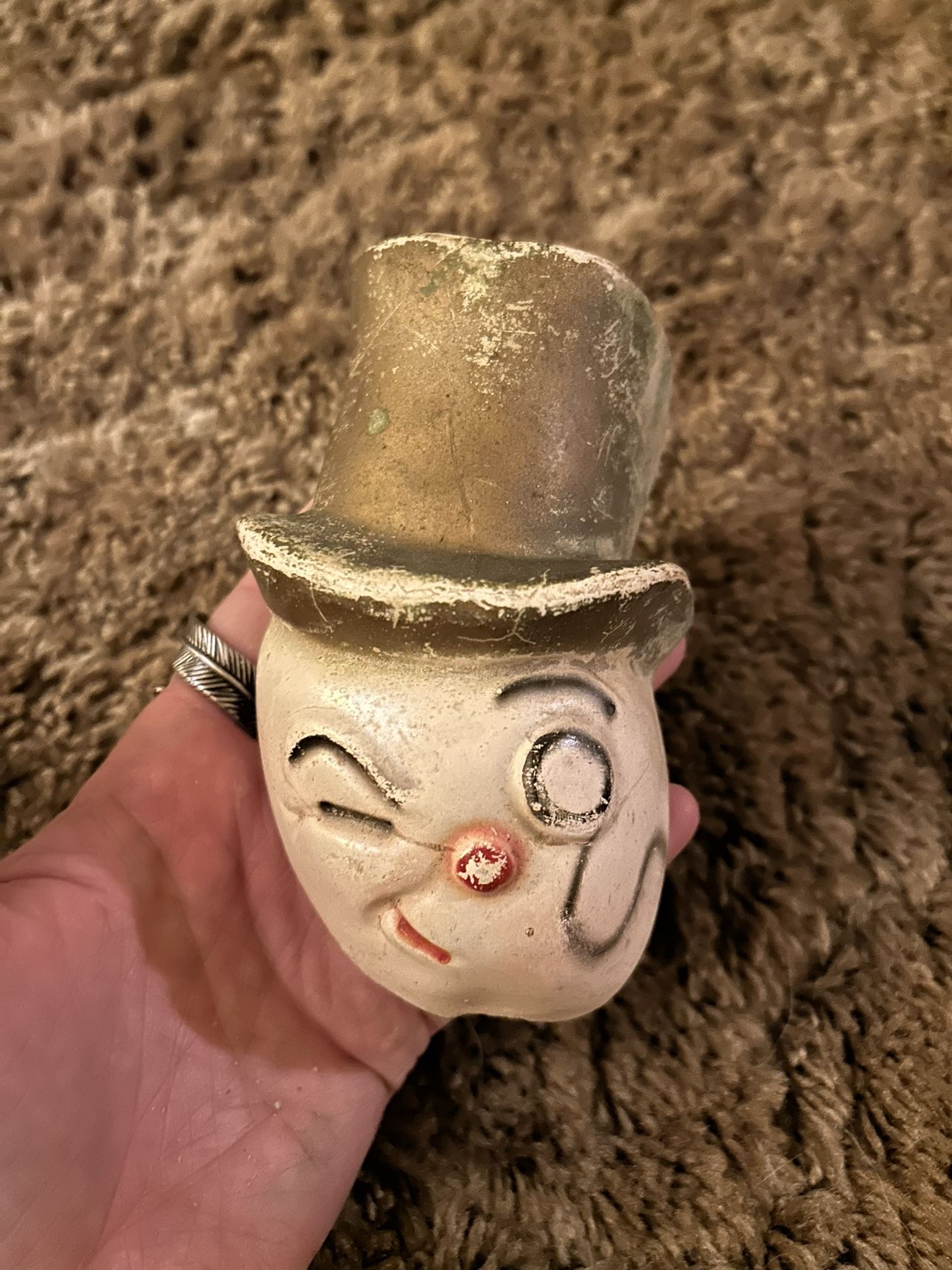 Rare Vintage Mr. Peanut Planters Advertising Chalkware Wall Hanging