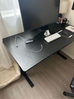 Electric Standing Desk with Drawer – 55” Black