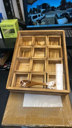 Wooden Masala Box, Jewelry storage For Home & Kitchen Unique Designer Adorable Squar Shape Spice Box Craft Gift For Mother