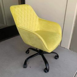 Brand New Office Chair Computer Chair Yellow Velvet Chair Vanity Chair