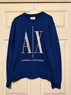 Armani Exchange Logo Icon Blue Crewneck. Men Size Small.