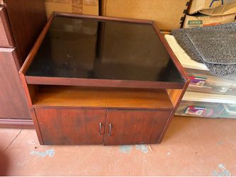 MCM Rolling Bar Cabinet with Sliding Top