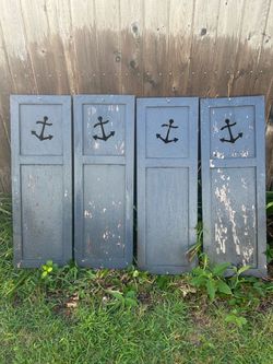 (2) sets of VINTAGE WOOD SHUTTERS
