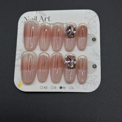 Press On Nails Handmade Size M Reusable